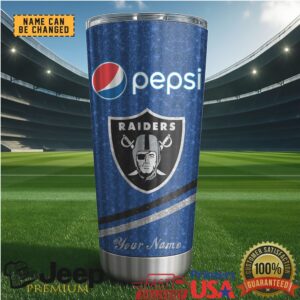Las Vegas Raiders Mix Pepsi Blue Tumbler Custom Name