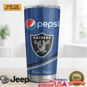 Las Vegas Raiders Mix Pepsi Blue Tumbler Custom Name