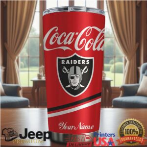 Las Vegas Raiders NFL Team Mix Coca Red Tumbler Custom Name
