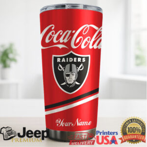 Las Vegas Raiders NFL Team Mix Coca Red Tumbler Custom Name
