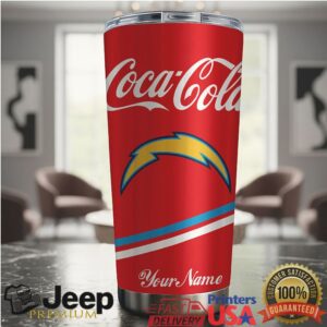 Los Angeles Chargers NFL Team Mix Coca Red Tumbler Custom Name