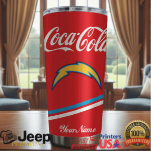 Los Angeles Chargers NFL Team Mix Coca Red Tumbler Custom Name