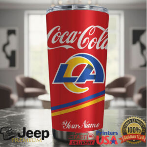Los Angeles Rams NFL Team Mix Coca Red Tumbler Custom Name