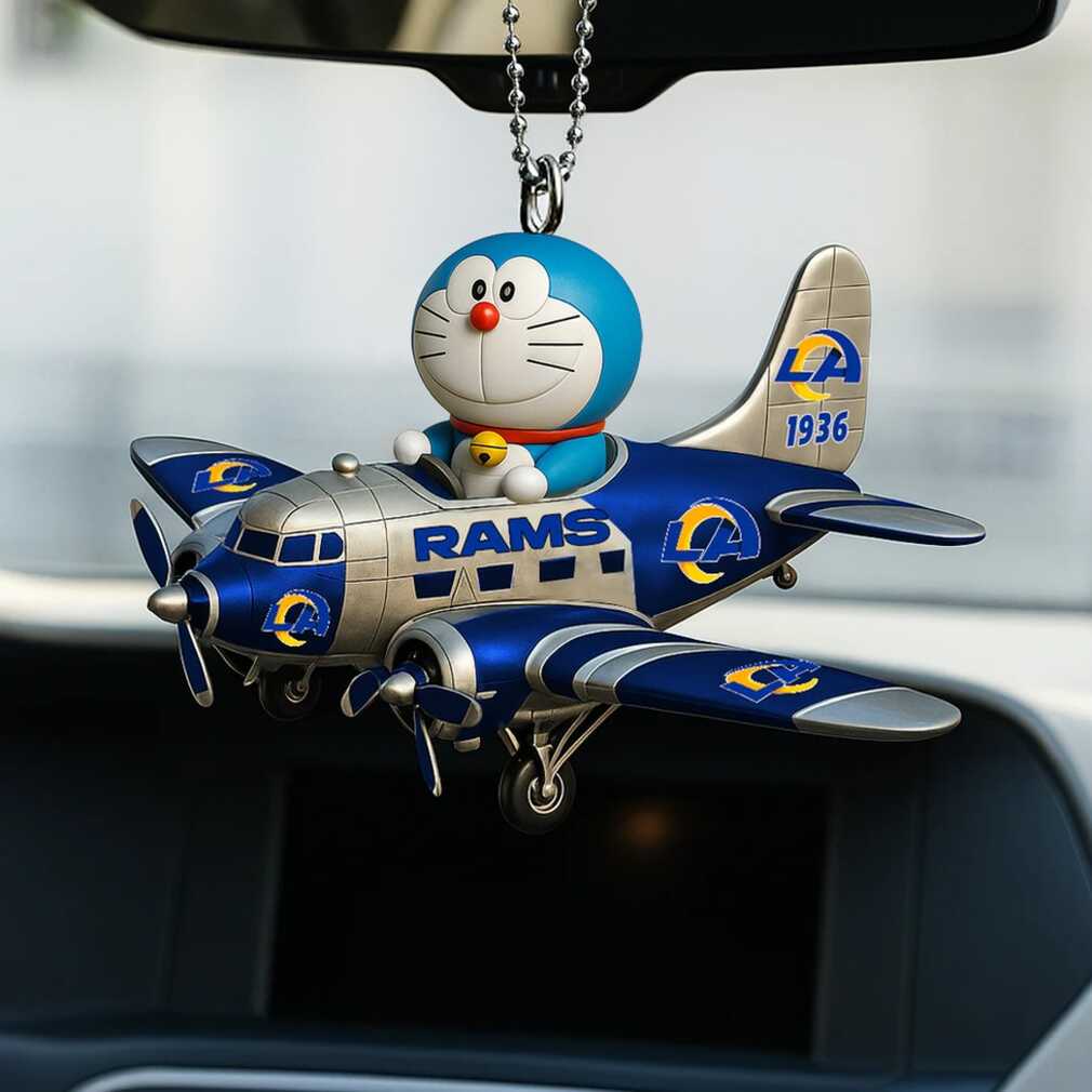 Los Angeles Rams NFL Team x Doraemon Airplane Car Ornament Los Angeles Rams NFL Team x Doraemon Airplane Car Ornament