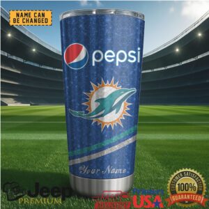 Miami Dolphins Mix Pepsi Blue Tumbler Custom Name