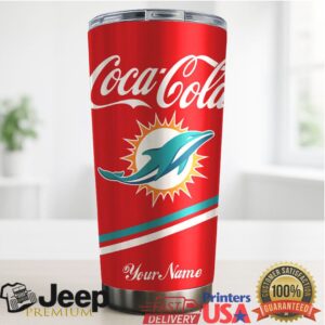 Miami Dolphins NFL Team Mix Coca Red Tumbler Custom Name