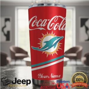 Miami Dolphins NFL Team Mix Coca Red Tumbler Custom Name