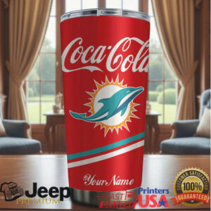 Miami Dolphins NFL Team Mix Coca Red Tumbler Custom Name