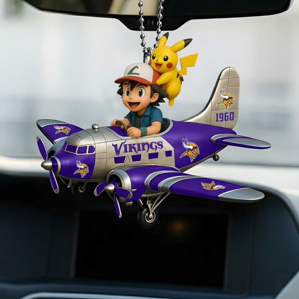 Minnesota Vikings Ash Ketchum & Pikachu Airplane Ornament Minnesota Vikings Ash Ketchum & Pikachu Airplane Ornament