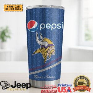Minnesota Vikings Mix Pepsi Blue Tumbler Custom Name