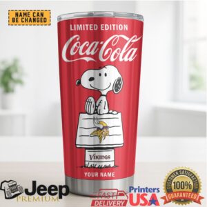 Minnesota Vikings NFL Mix Snoopy & Red Coca Tumbler Customizable Name