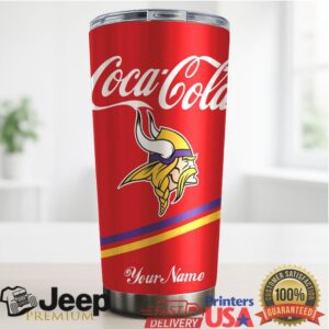 Minnesota Vikings NFL Team Mix Coca Red Tumbler Custom Name