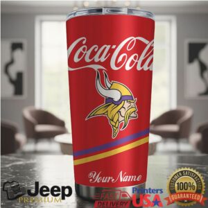 Minnesota Vikings NFL Team Mix Coca Red Tumbler Custom Name