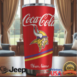 Minnesota Vikings NFL Team Mix Coca Red Tumbler Custom Name
