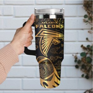Mistmerch Atlanta Falcons Custom Stanley Quencher 40oz Stainless Steel Tumbler With Handle