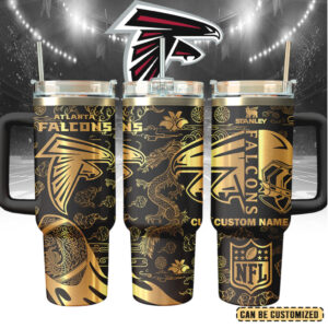Mistmerch Atlanta Falcons Custom Stanley Quencher 40oz Stainless Steel Tumbler With Handle