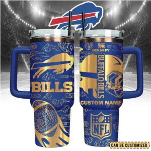 Mistmerch Buffalo Bills Custom Stanley Quencher 40oz Stainless Steel Tumbler With Handle