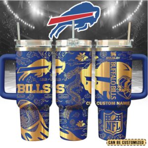 Mistmerch Buffalo Bills Custom Stanley Quencher 40oz Stainless Steel Tumbler With Handle