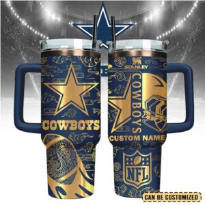 Mistmerch Dallas Cowboys Custom Stanley Quencher 40oz Stainless Steel Tumbler With Handle