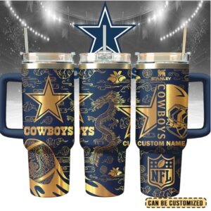 Mistmerch Dallas Cowboys Custom Stanley Quencher 40oz Stainless Steel Tumbler With Handle