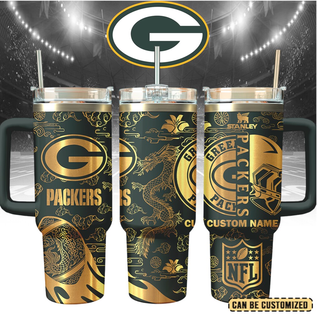 Mistmerch Green Bay Packers Custom Stanley Quencher 40oz Stainless Steel Tumbler With Handle Mistmerch Green Bay Packers Custom Stanley Quencher 40oz Stainless Steel Tumbler With Handle