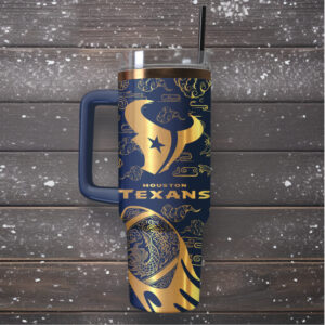 Mistmerch Houston Texans Custom Stanley Quencher 40oz Stainless Steel Tumbler With Handle