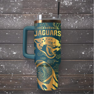 Mistmerch Jacksonville Jaguars Custom Stanley Quencher 40oz Stainless Steel Tumbler With Handle