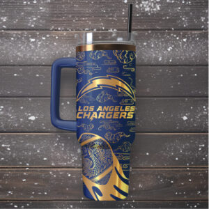 Mistmerch Los Angeles Chargers Custom Stanley Quencher 40oz Stainless Steel Tumbler With Handle