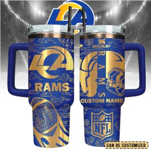 Mistmerch Los Angeles Rams Custom Stanley Quencher 40oz Stainless Steel Tumbler With Handle