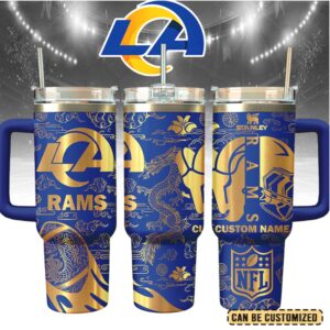 Mistmerch Los Angeles Rams Custom Stanley Quencher 40oz Stainless Steel Tumbler With Handle
