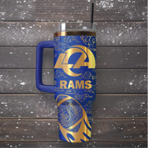 Mistmerch Los Angeles Rams Custom Stanley Quencher 40oz Stainless Steel Tumbler With Handle