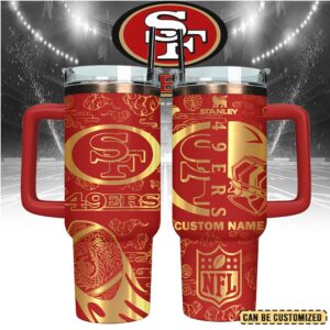 Mistmerch San Francisco 49ers Custom Stanley Quencher 40oz Stainless Steel Tumbler With Handle