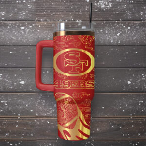Mistmerch San Francisco 49ers Custom Stanley Quencher 40oz Stainless Steel Tumbler With Handle