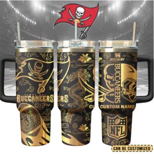 Mistmerch Tampa Bay Buccaneers Custom Stanley Quencher 40oz Stainless Steel Tumbler With Handle