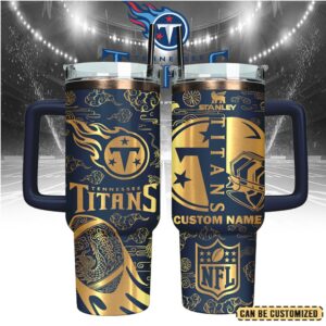 Mistmerch Tennessee Titans Custom Stanley Quencher 40oz Stainless Steel Tumbler With Handle