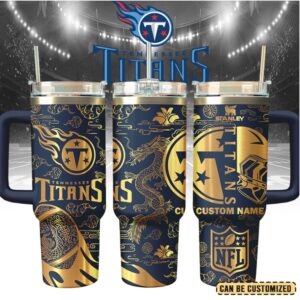 Mistmerch Tennessee Titans Custom Stanley Quencher 40oz Stainless Steel Tumbler With Handle