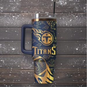 Mistmerch Tennessee Titans Custom Stanley Quencher 40oz Stainless Steel Tumbler With Handle