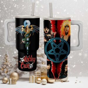 Mötley Crüe Band Music Custom Stanley Cup Tumbler with Lid and Straw