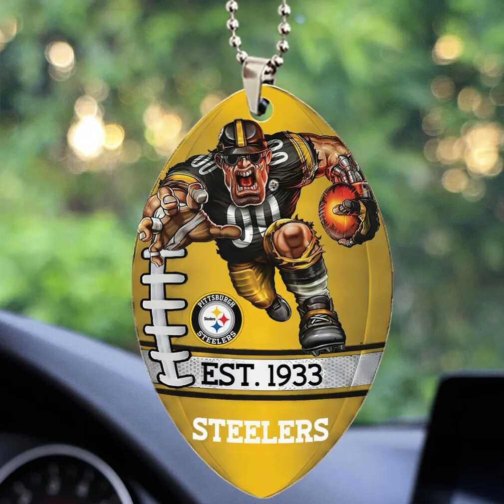 NFL Pittsburgh Steelers Football Shaped Car Ornament