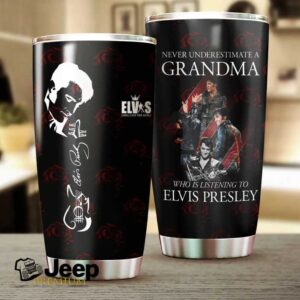 Never Underestimate a Grandma Who Listens to Elvis Presley Tumbler