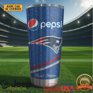 New England Patriots Mix Pepsi Blue Tumbler Custom Name