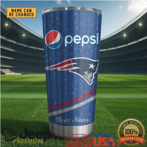 New England Patriots Mix Pepsi Blue Tumbler Custom Name