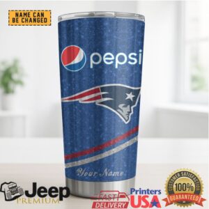 New England Patriots Mix Pepsi Blue Tumbler Custom Name