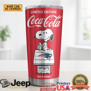 New England Patriots NFL Mix Snoopy & Red Coca Tumbler Customizable Name