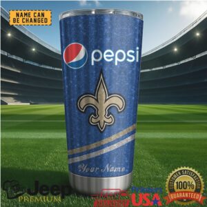 New Orleans Saints Mix Pepsi Blue Tumbler Custom Name