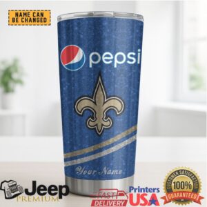 New Orleans Saints Mix Pepsi Blue Tumbler Custom Name