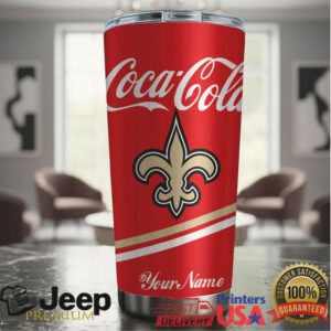 New Orleans Saints NFL Team Mix Coca Red Tumbler Custom Name
