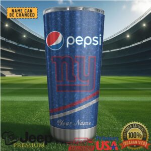 New York Giants Mix Pepsi Blue Tumbler Custom Name