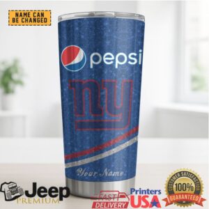 New York Giants Mix Pepsi Blue Tumbler Custom Name