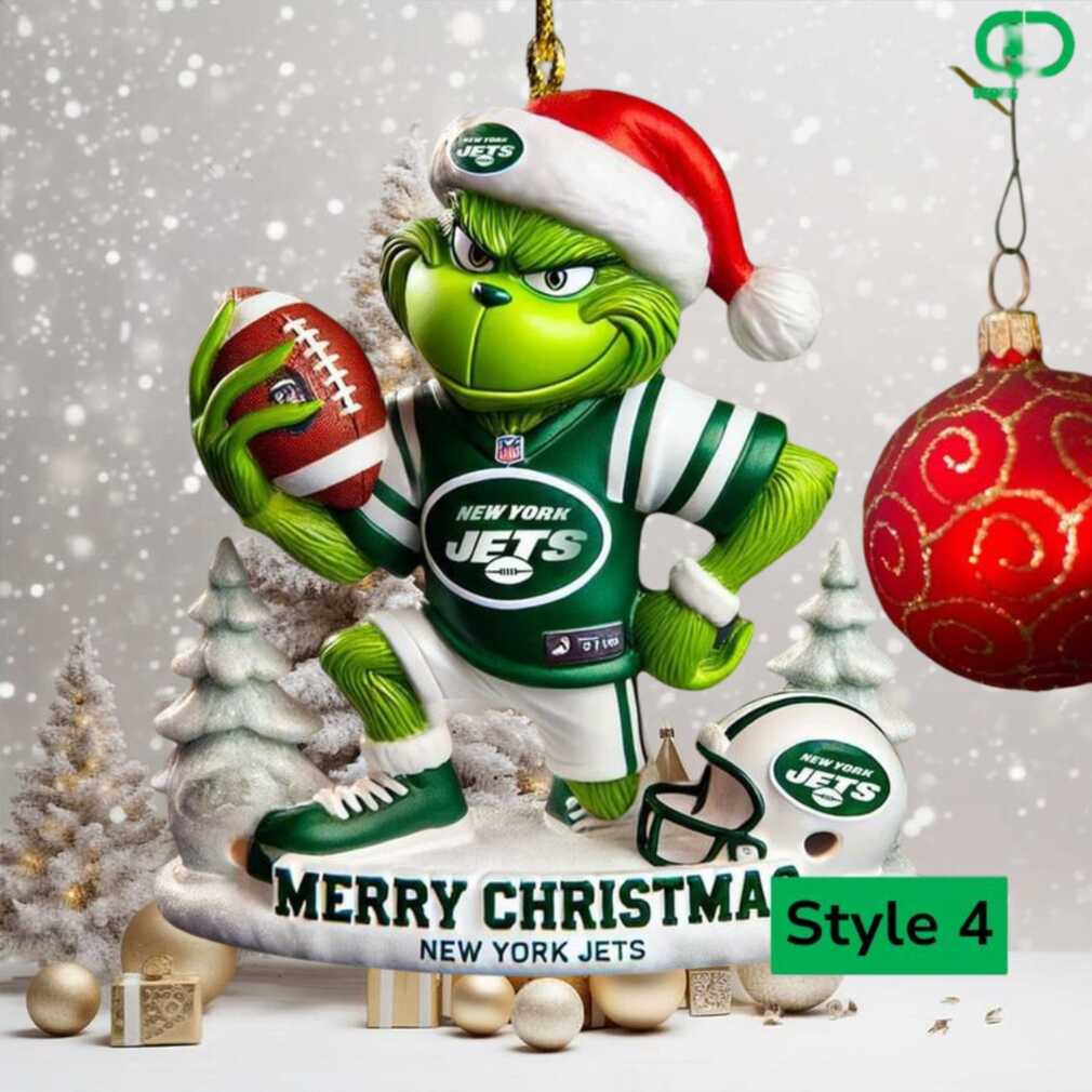New York Jets Garrett Wilson Grinch Christmas Ornament